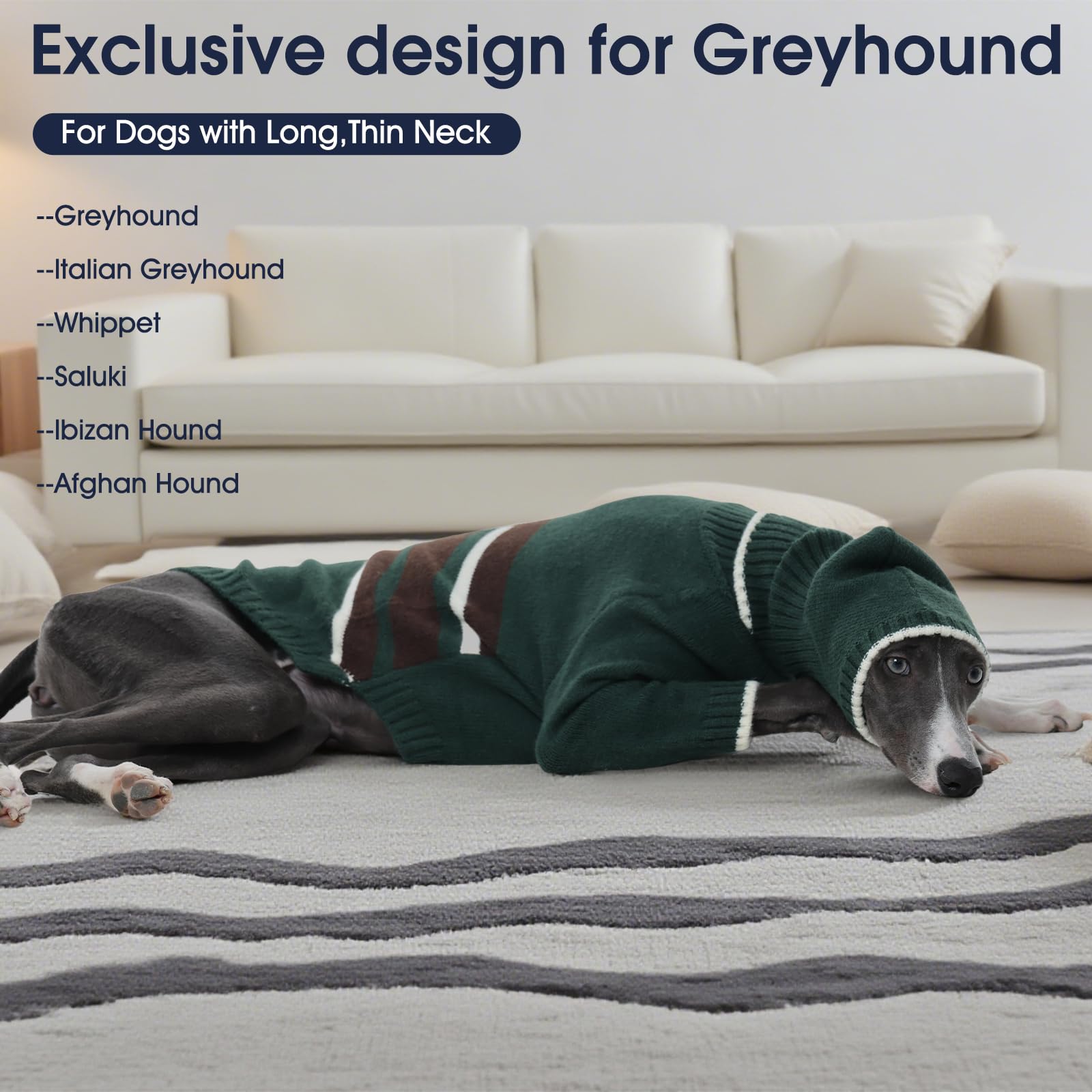 IECOii Stretch-knit dog sweater side profile green for unrestricted movement