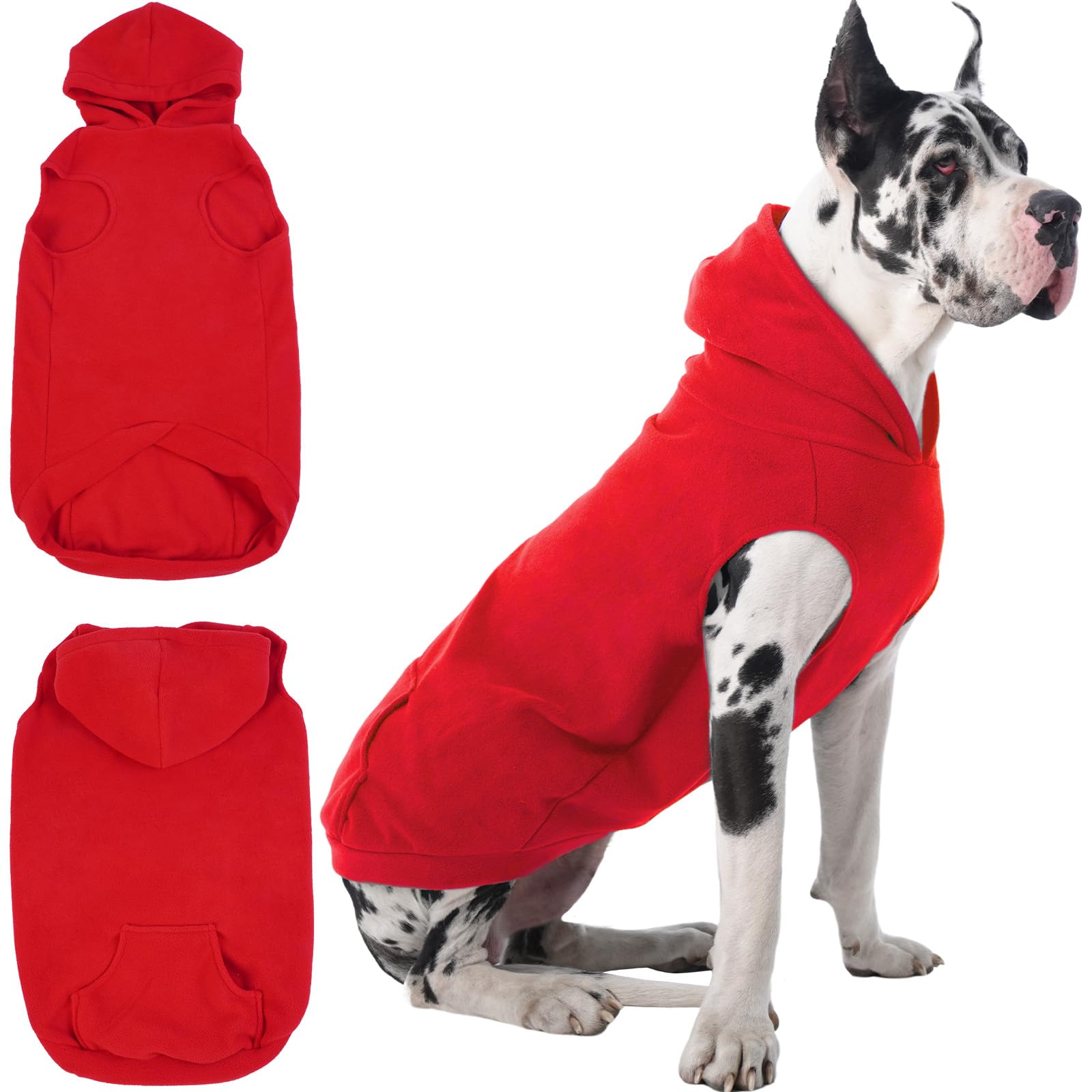 IECOii warm dog hoodie 4XL front view demonstrates snug warmth for giant breeds.