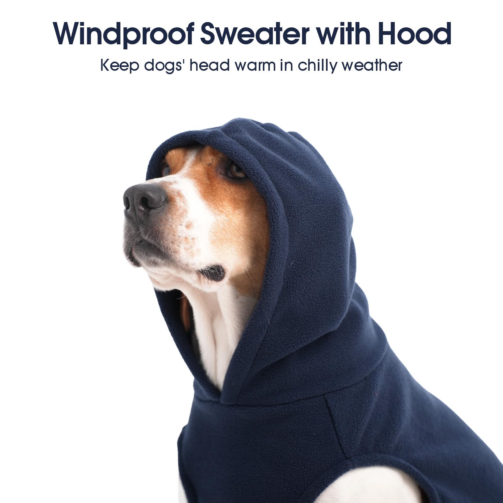 IECOii Warm Dog Hoodie leash hole area enables easy outdoor walks