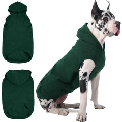 IECOii warm dog hoodie front view highlights cozy fleece for large breeds.