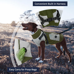 IECOii warm small-dog-coat green side view showing adjustable fit