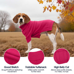 IECOii XL Dog Sweater knit texture highlights soft acrylic fabric and stretch