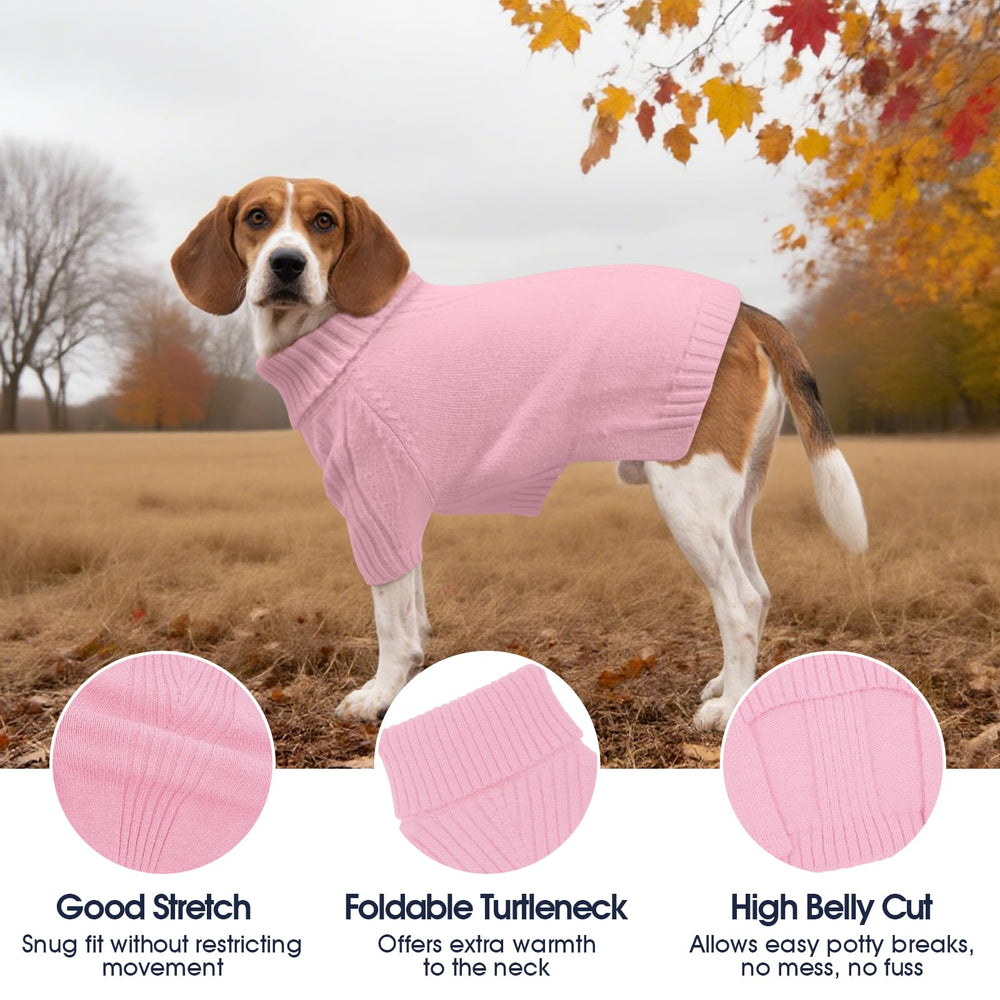 IECOii XL pink pullover worn by dog for easy dressing.
