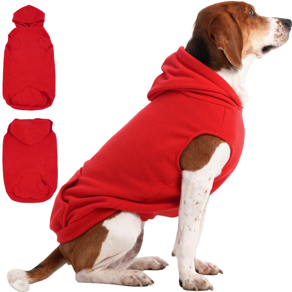 IECOii XL dog sweater in polar fleece keeps large dogs warm during chilly walks.
