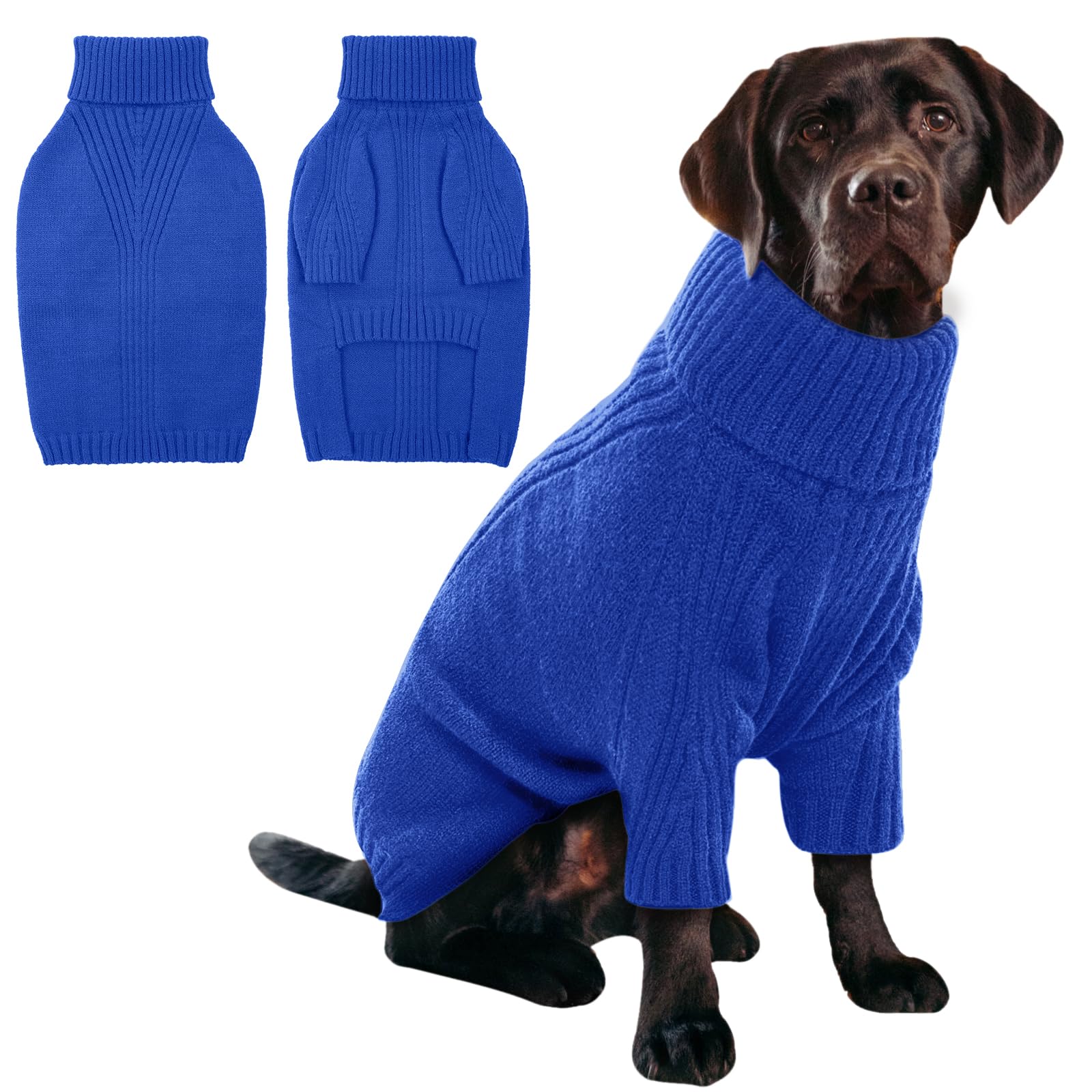 IECOii XL dog sweater in royal blue for warmth and comfort during walks