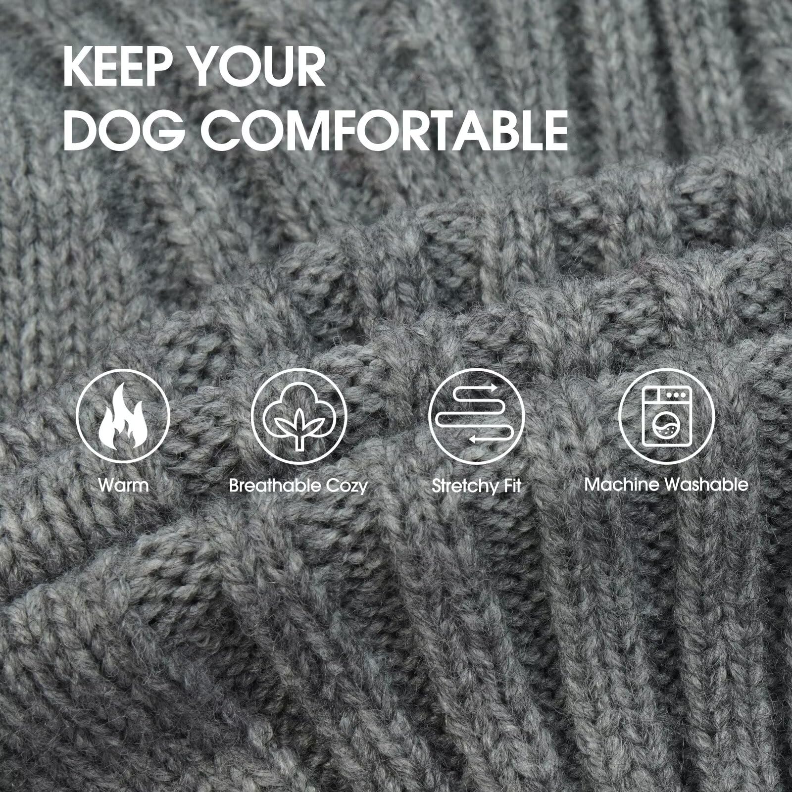 IECOii XXL dog sweater back length 20-9 inches for full coverage