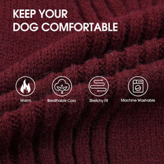 IECOii XXL dog sweater back view shows snug turtleneck for winter warmth.