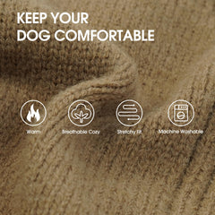 IECOii XXL dog sweater camel back view offers complete chilly-season protection.