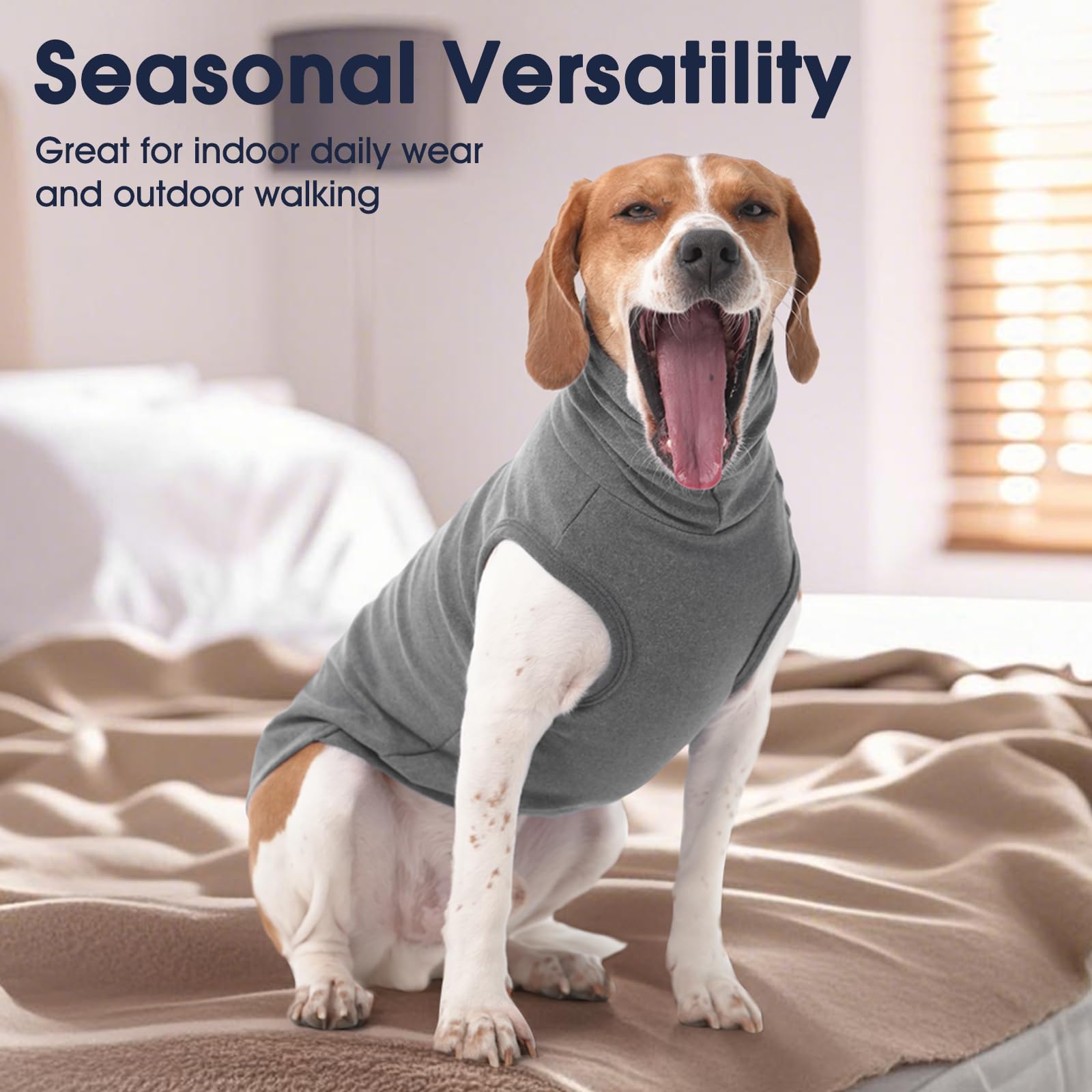 IECOii XXL dog sweater grey fabric close-up showing anti-pilling.