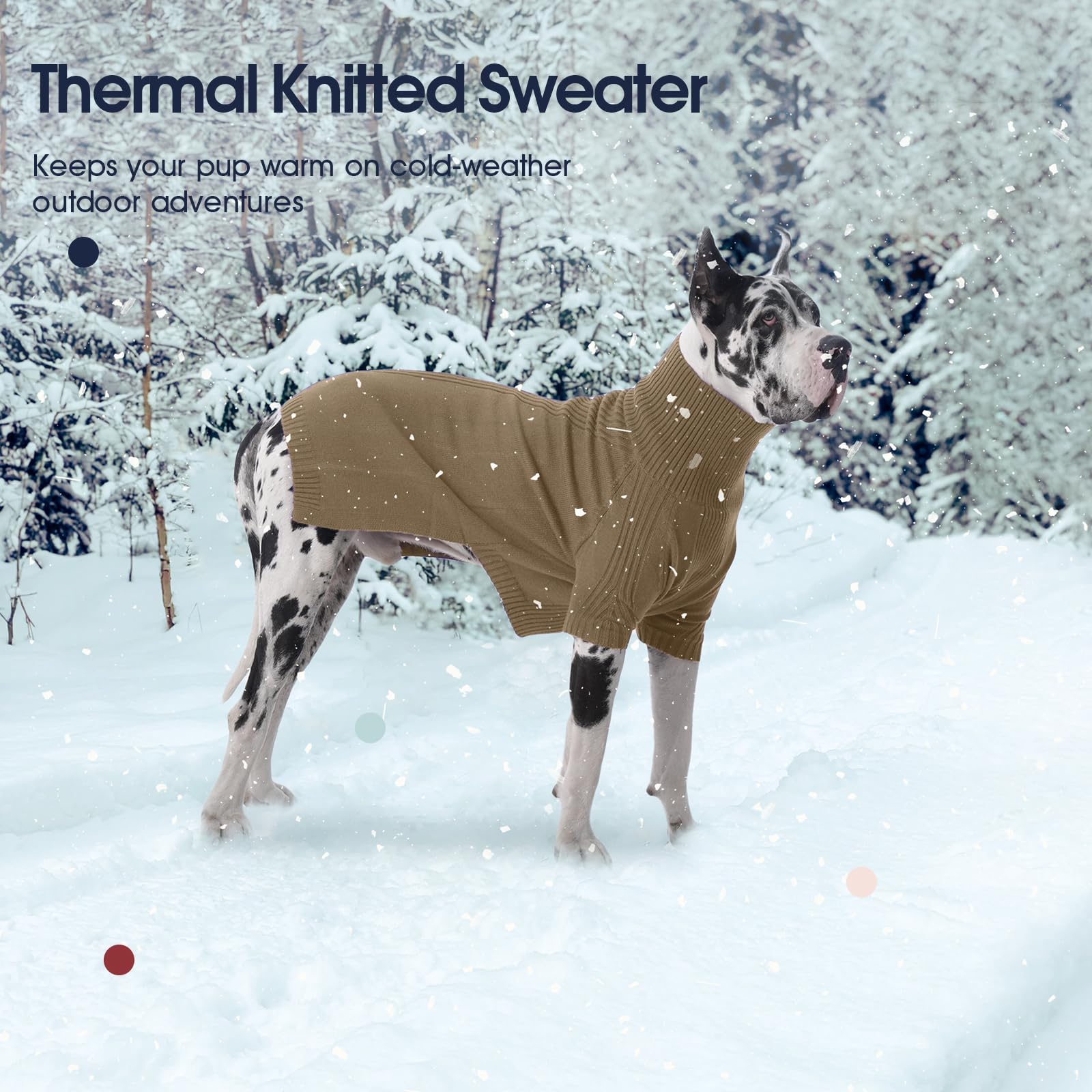 IECOii XXL dog sweater knit texture captures soft acrylic warmth for winter lounging.