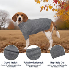 IECOii XXL dog sweater neck 18-5 inches with cozy turtleneck warmth
