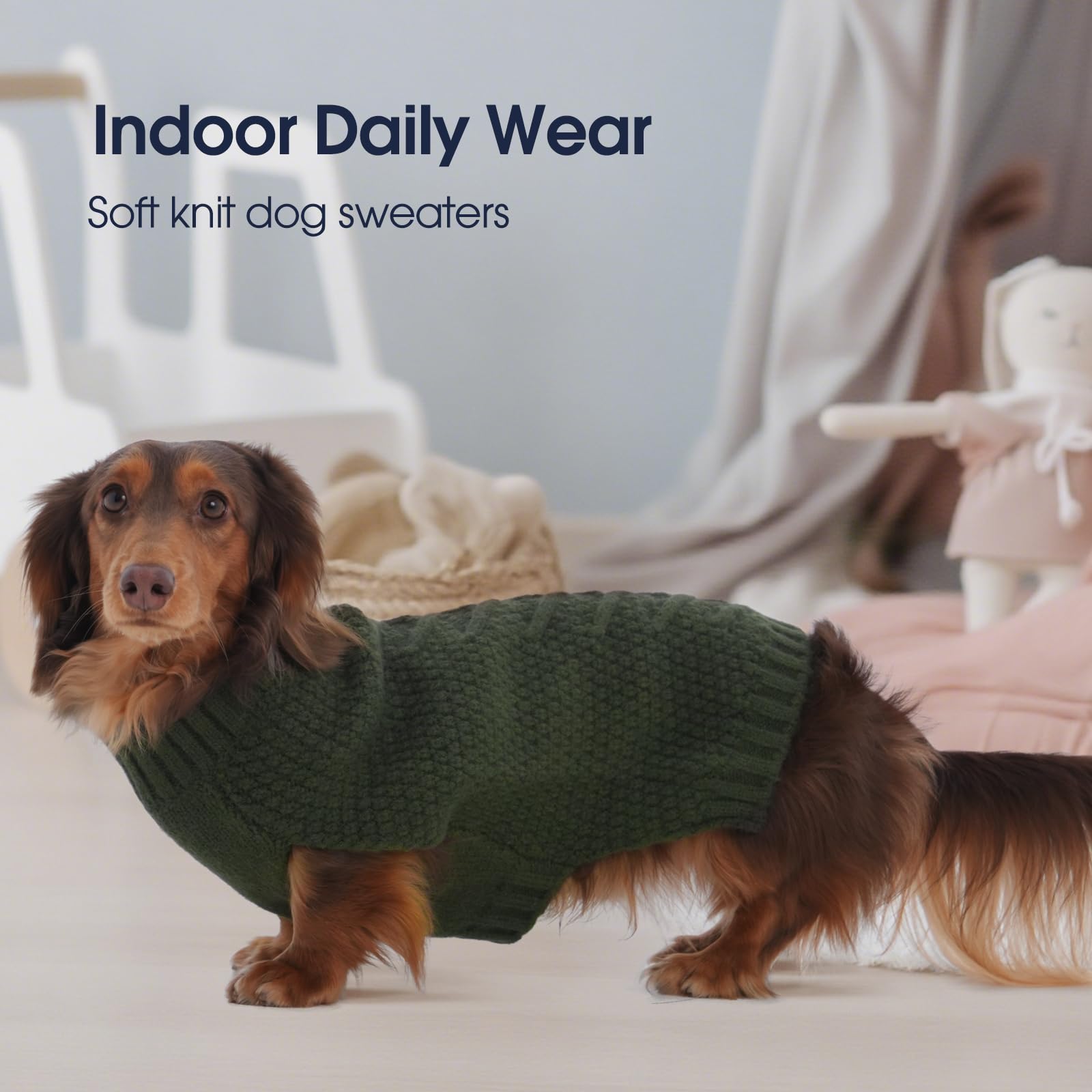 IECOii XXL dog sweater in neutral jacquard colors for versatility