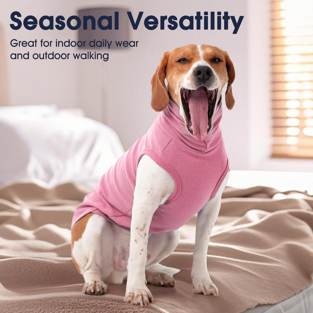 IECOii XXL dog sweater pink pullover design highlights easy-on, easy-off wearing.