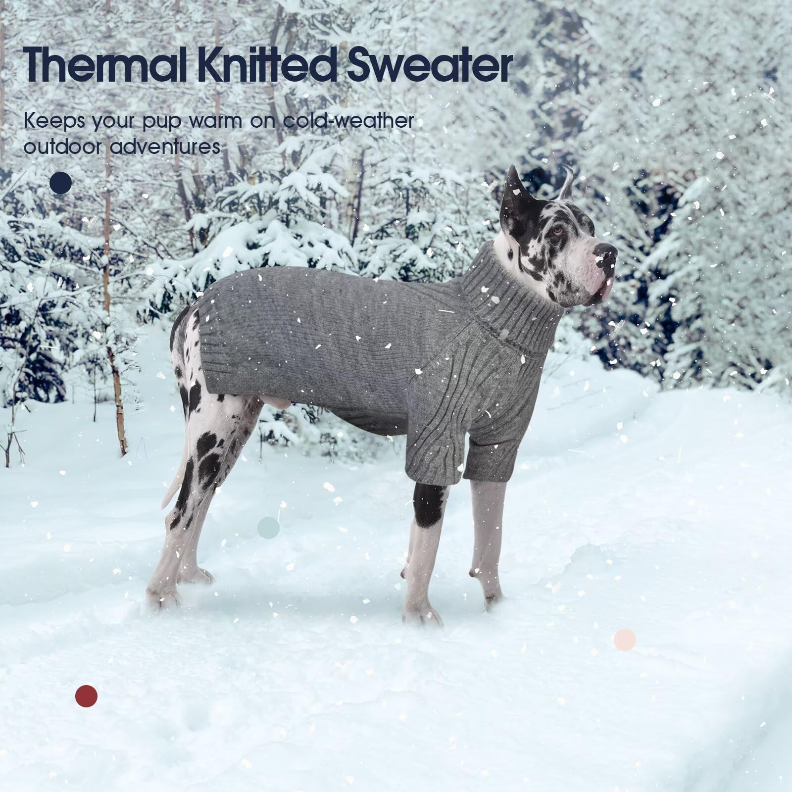 IECOii XXL dog sweater thermal acrylic yarn delivers soft warmth and stretch