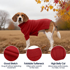 IECOii XXL dog sweater turtleneck detail for neck warmth