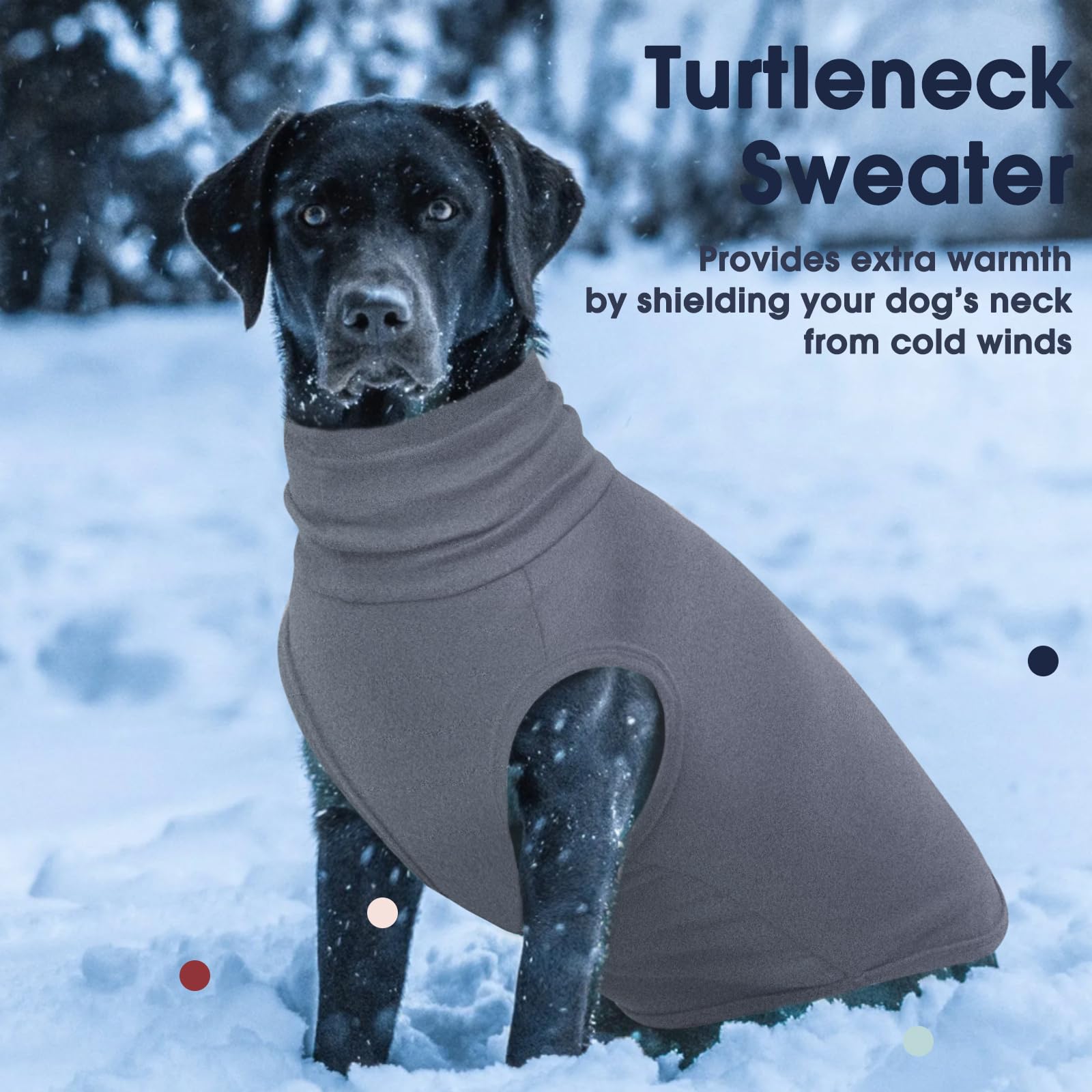 IECOii XXL dog sweater turtleneck close-up for neck warmth.