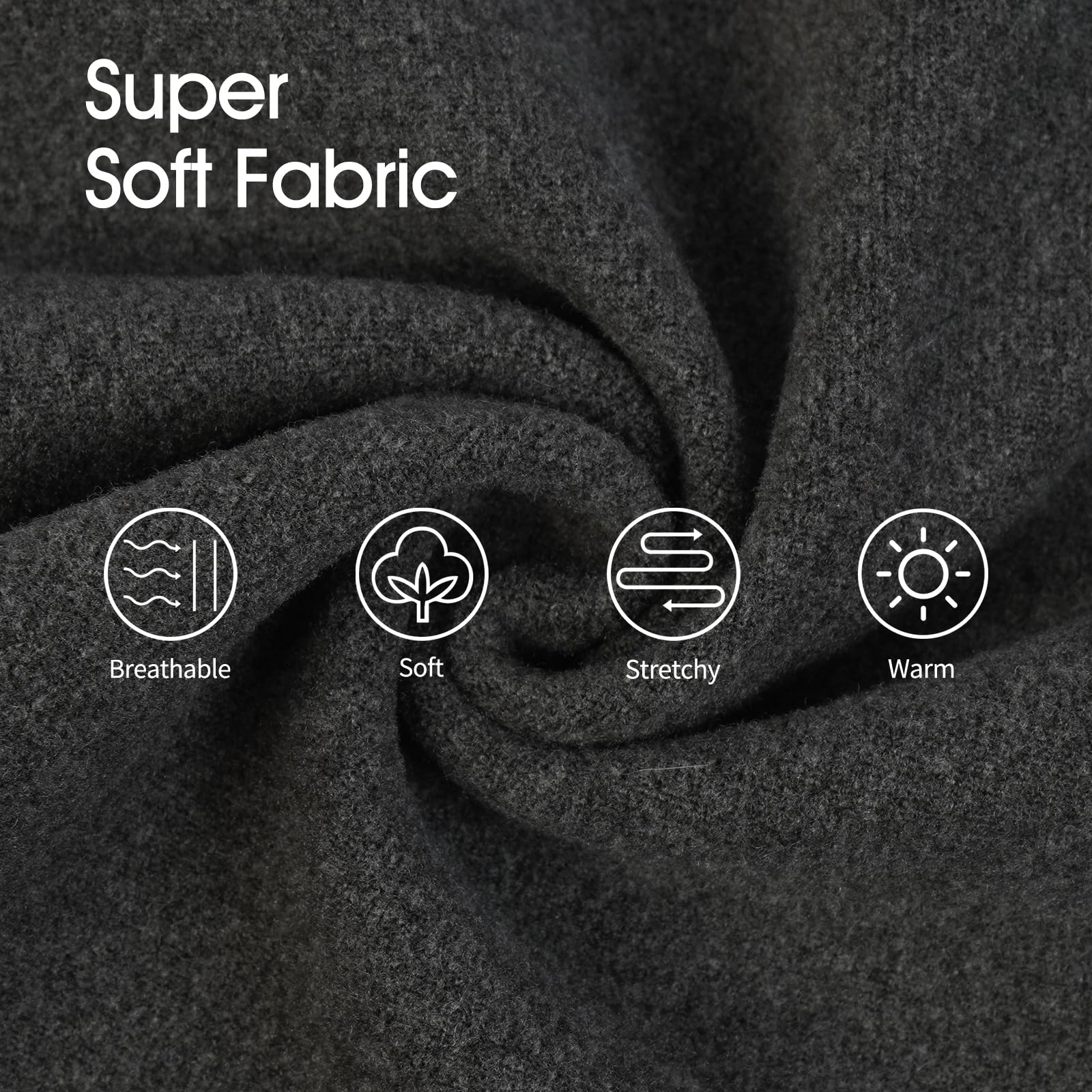 IECOii XXL fleece sweater laid flat showing back length 18.9 inches for fit.