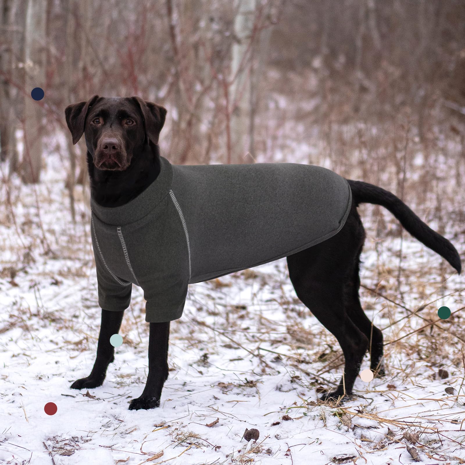 IECOii XXL fleece sweater worn during a winter walk for warmth and mobility.