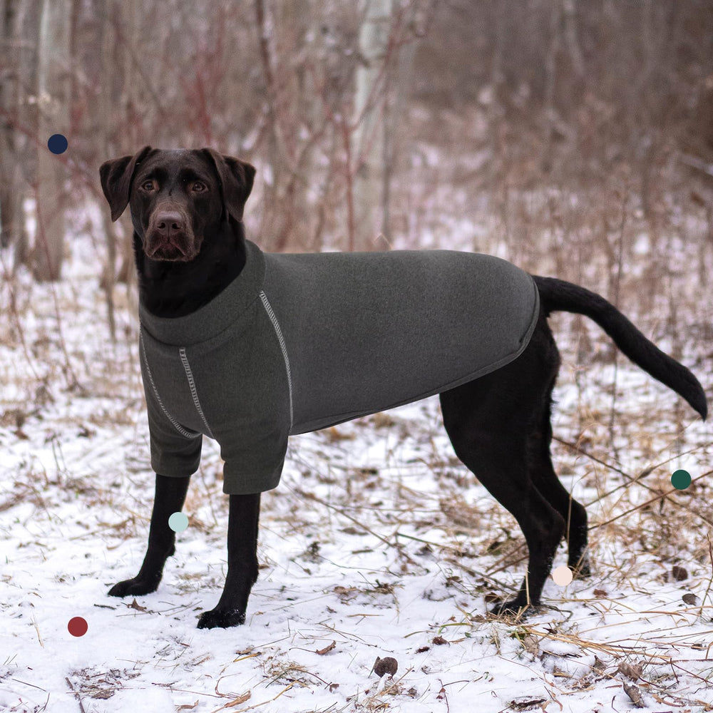 IECOii XXL fleece sweater worn during a winter walk for warmth and mobility.
