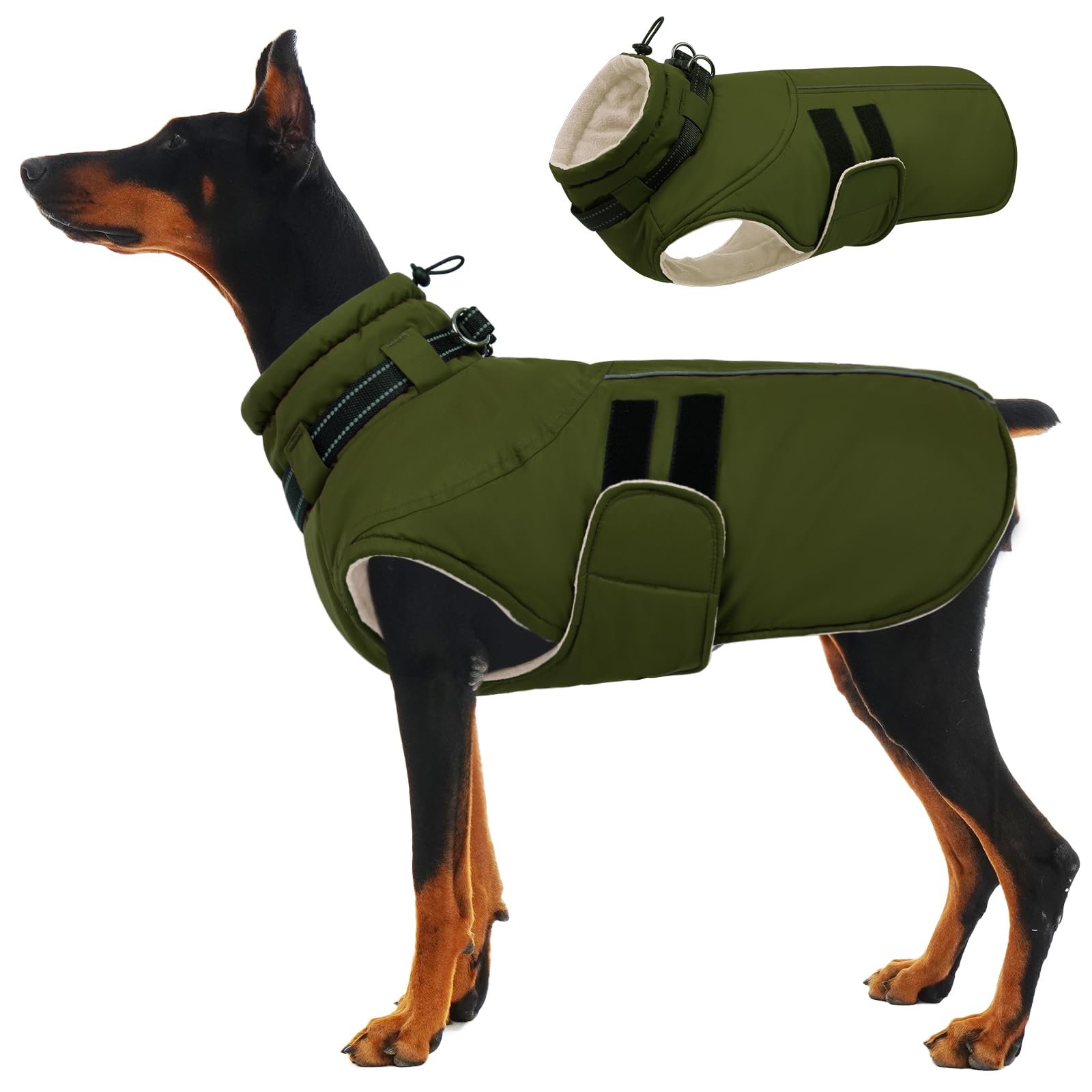 IECOii XXXL dog coat with waterproof jacket and built-in collar keeps large dogs warm