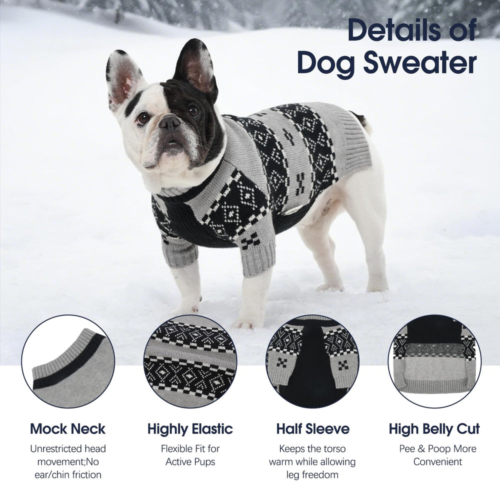 IECOii XXXXL dog sweater mid-neck design highlights chin protection and wind resistance.