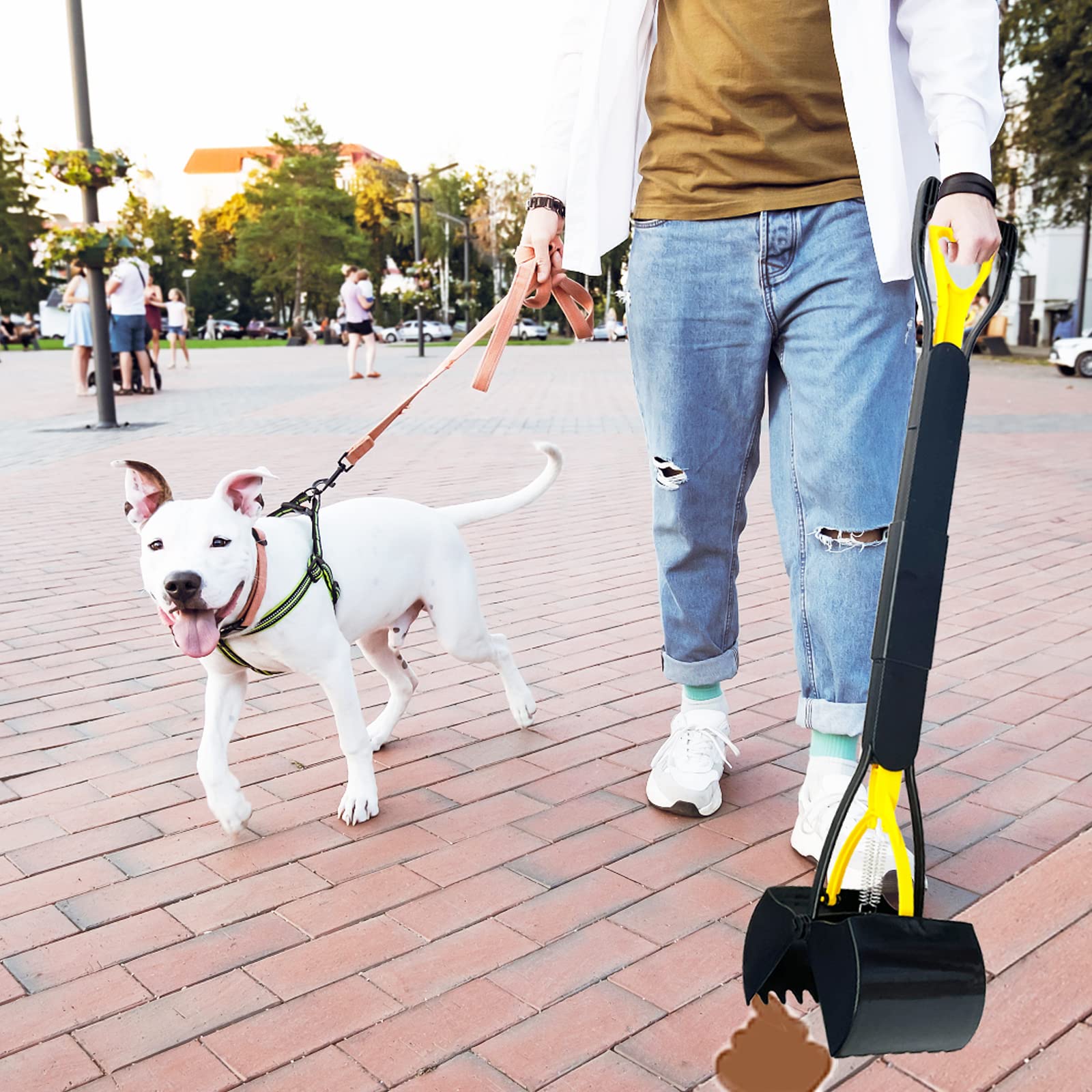 ienjoyed heavy-duty pooper scooper with durable spring handles tough messes quickly