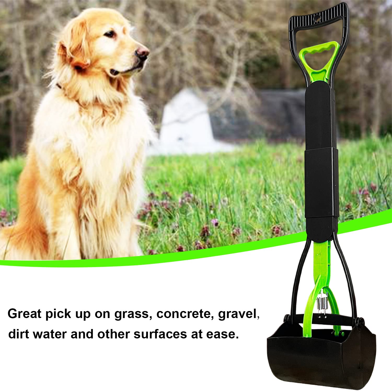 ienjoyed pooper-scooper all-surfaces-use performs on grass, gravel, and concrete