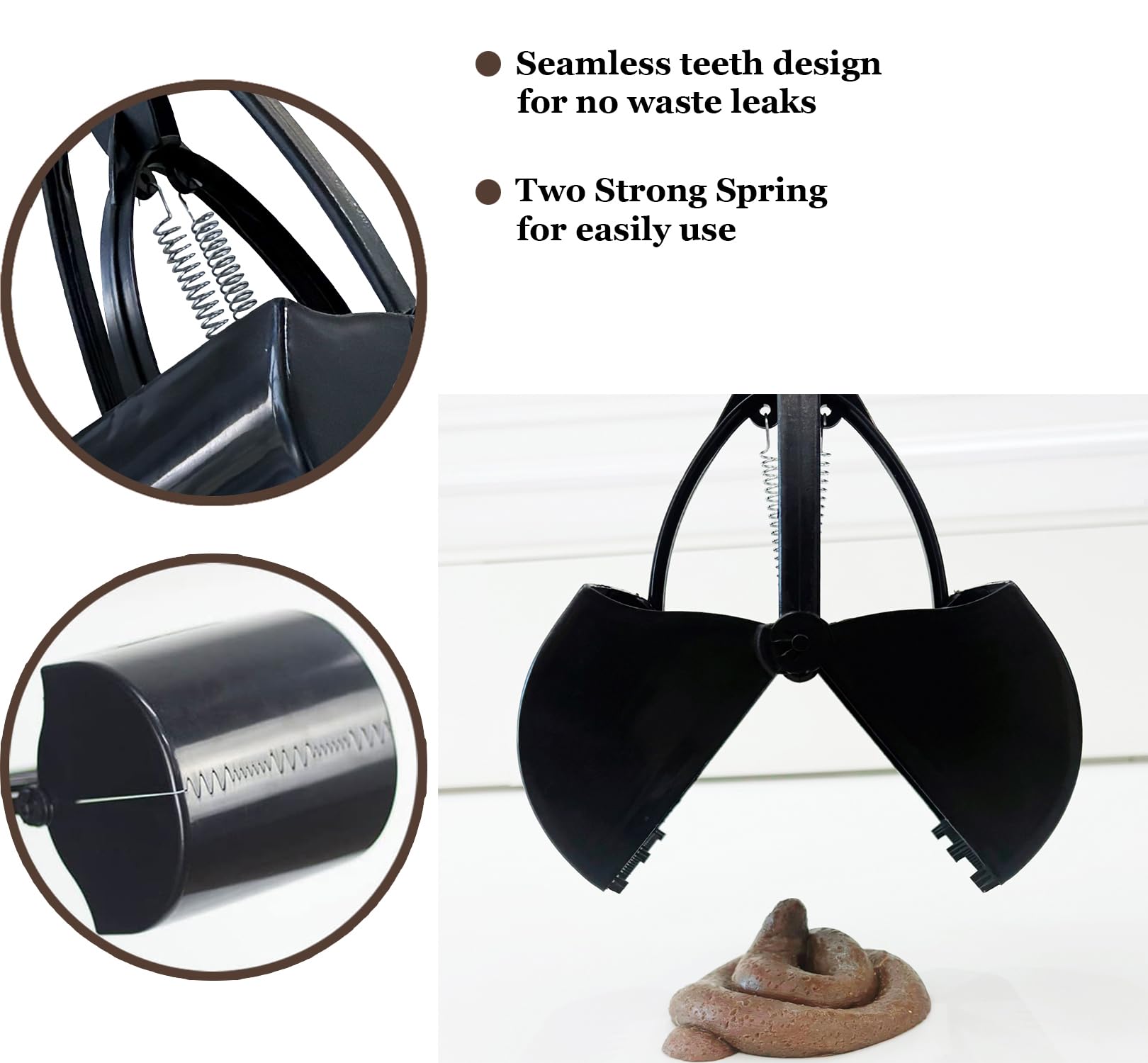 ienjoyed pooper scooper closed-teeth prevent leaks on hard surfaces