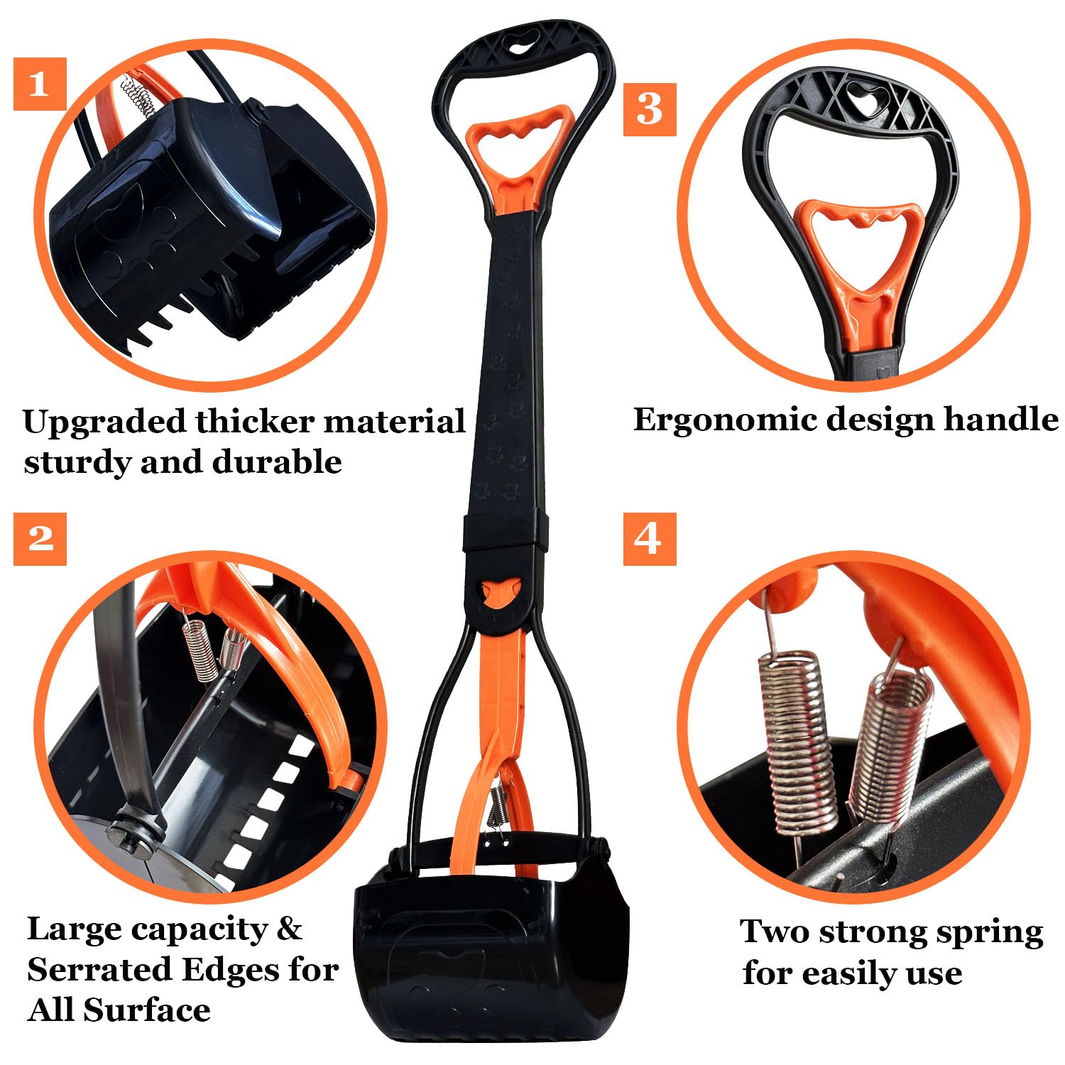 ienjoyed pooper scooper 28-inch handle extended reach reduces bending and odor exposure