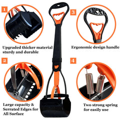 ienjoyed pooper scooper 28-inch handle extended reach reduces bending and odor exposure