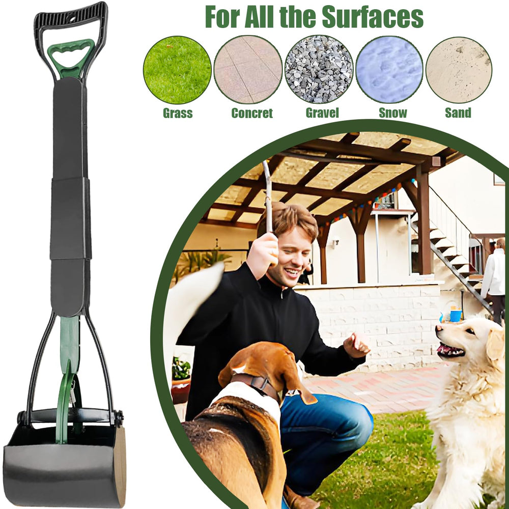 ienjoyed pooper scooper fold-in-half design for compact carry and storage