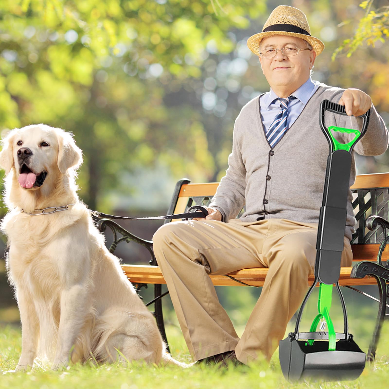 ienjoyed pooper scooper works on gravel and concrete surfaces for versatile yard cleaning.