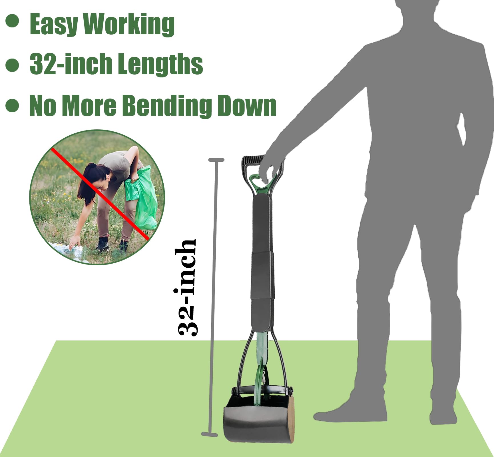 ienjoyed pooper scooper heavy-duty dog poop scoop supports tough messes with durable spring