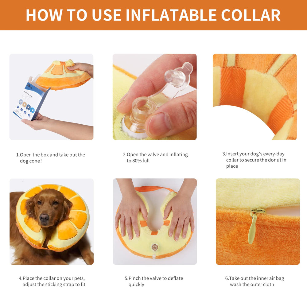 IEUUMLER adjustable donut collar with fit guide for secure wear