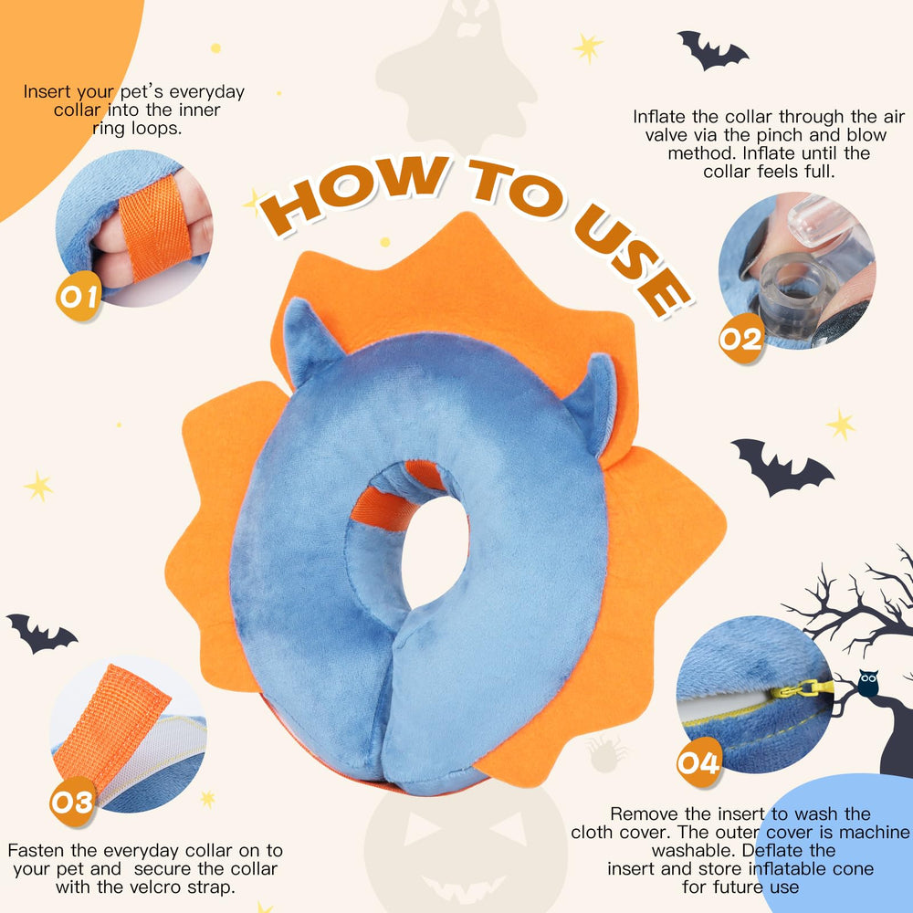 IEUUMLER cute blue collar on pet—charm plus wound protection