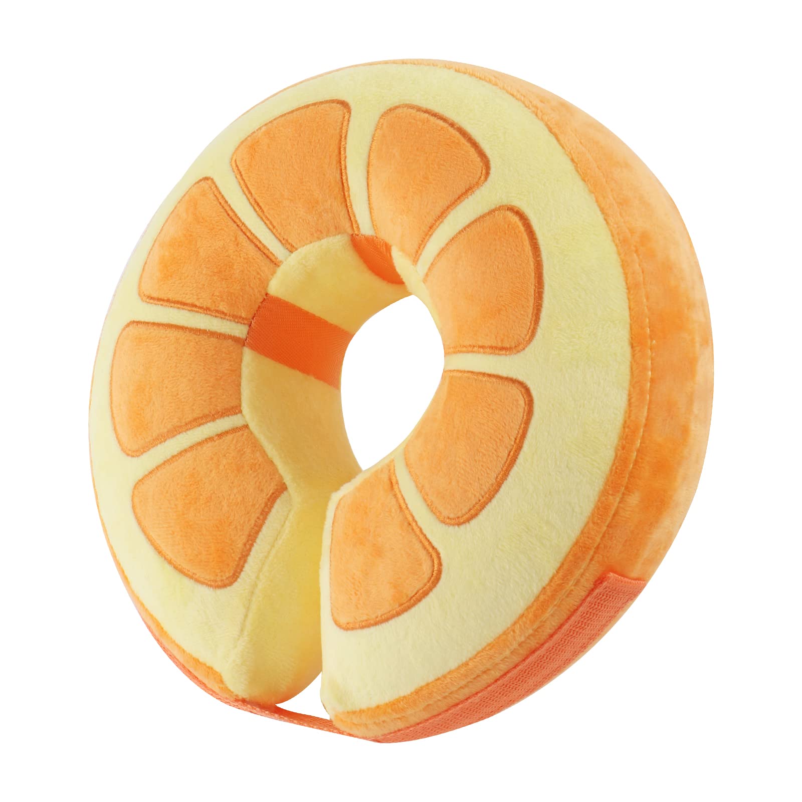IEUUMLER inflatable recovery collar in orange, front view protects post-surgical wounds