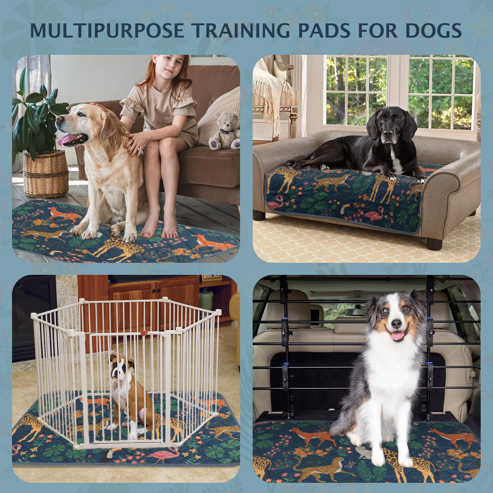 IEUUMLER forest-pattern pads protect floors during messy moments.