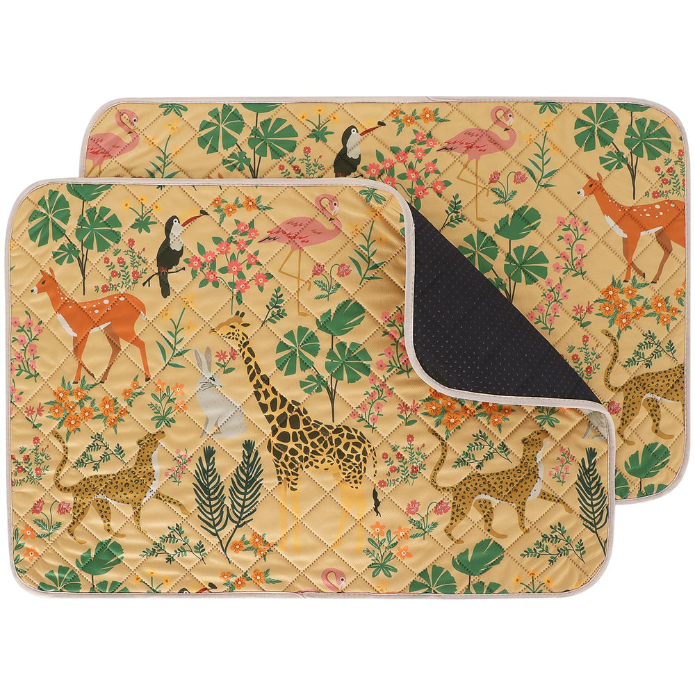 IEUUMLER washable pee pad forest pattern keeps floors dry during puppy training