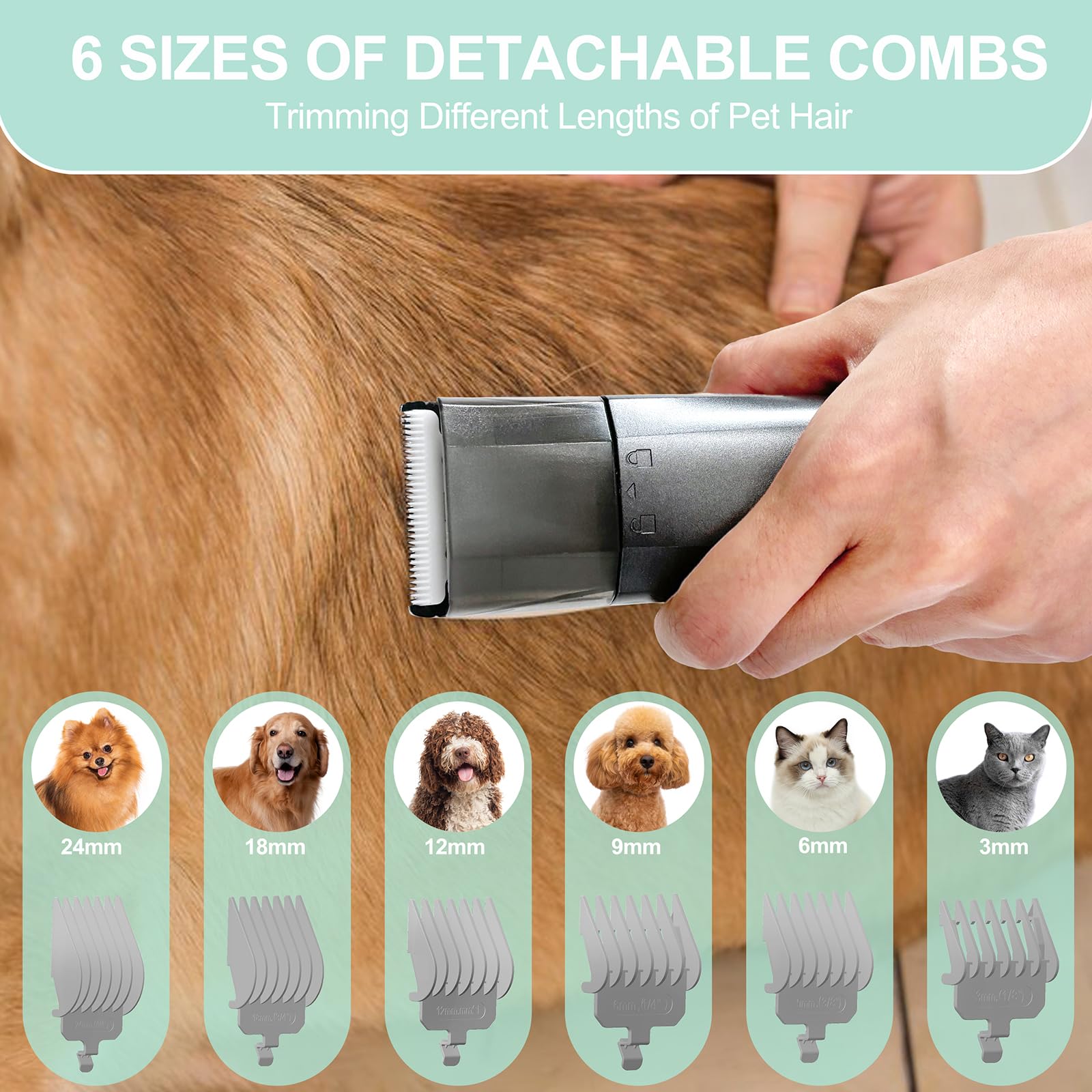 IEVENW pet grooming vacuum kit cleaning nozzle makes clean-up quick after sessions