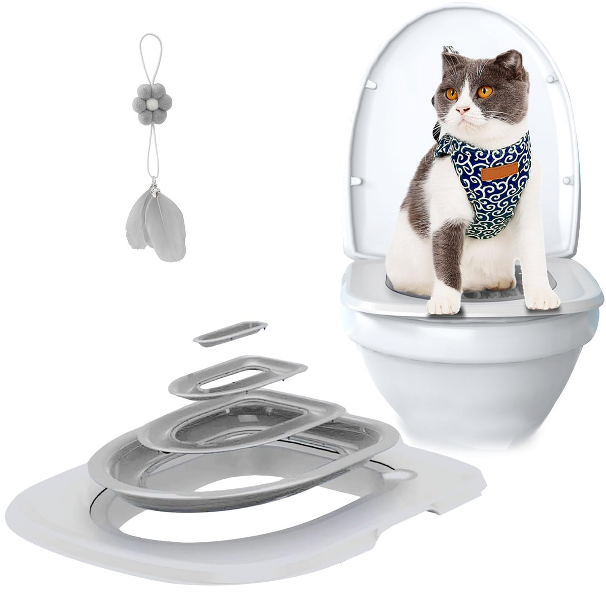 IFASHIHOME cat toilet training kit front view shows easy setup for a tidy home