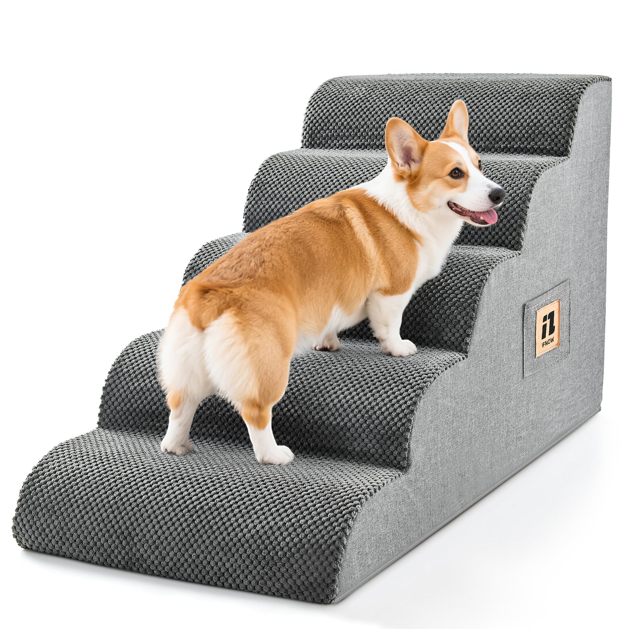 IFNOW dog stairs 5-step bed-couch grey provide safer access for small pets