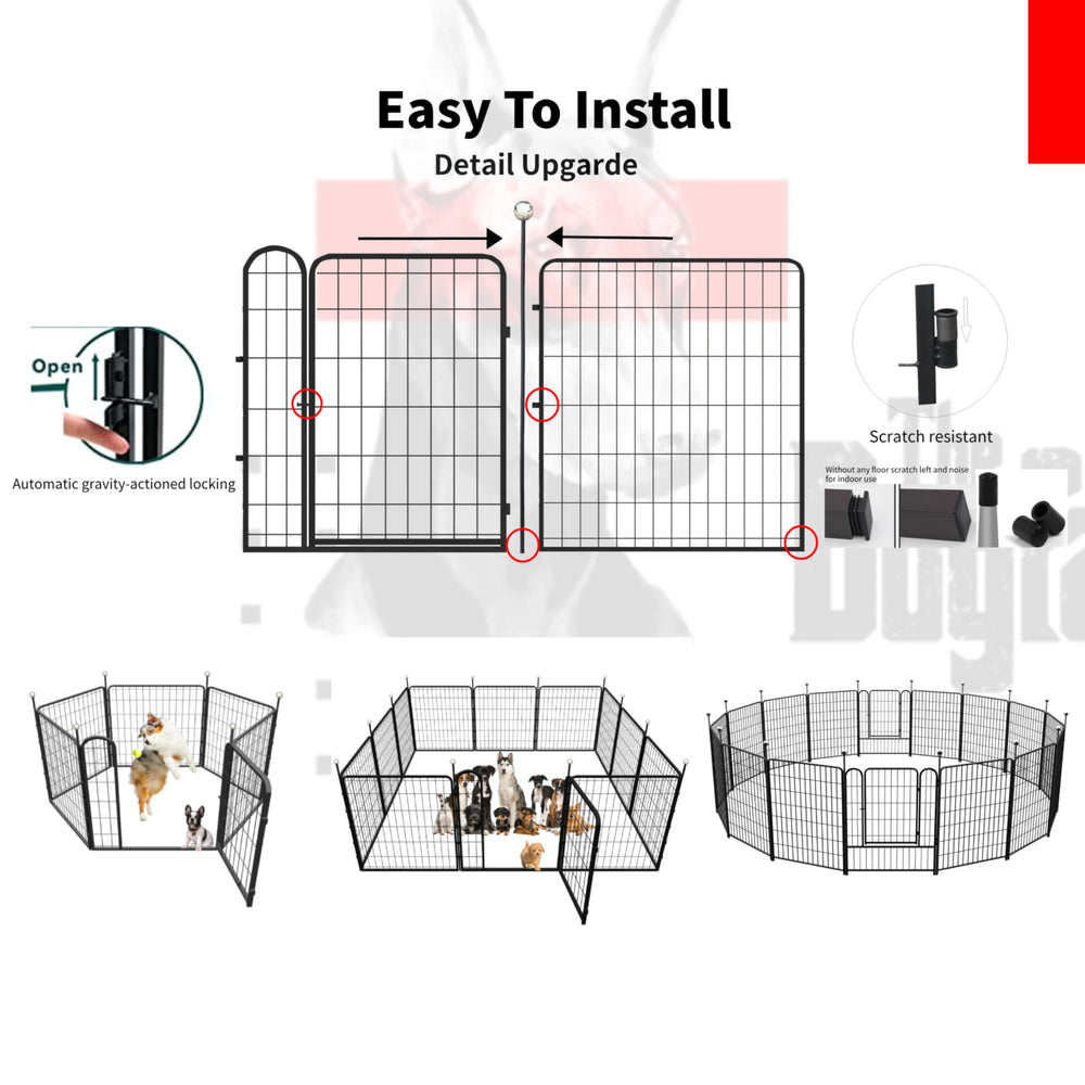 IGOOUO dog playpen carrying straps enable effortless transport to parks or visits