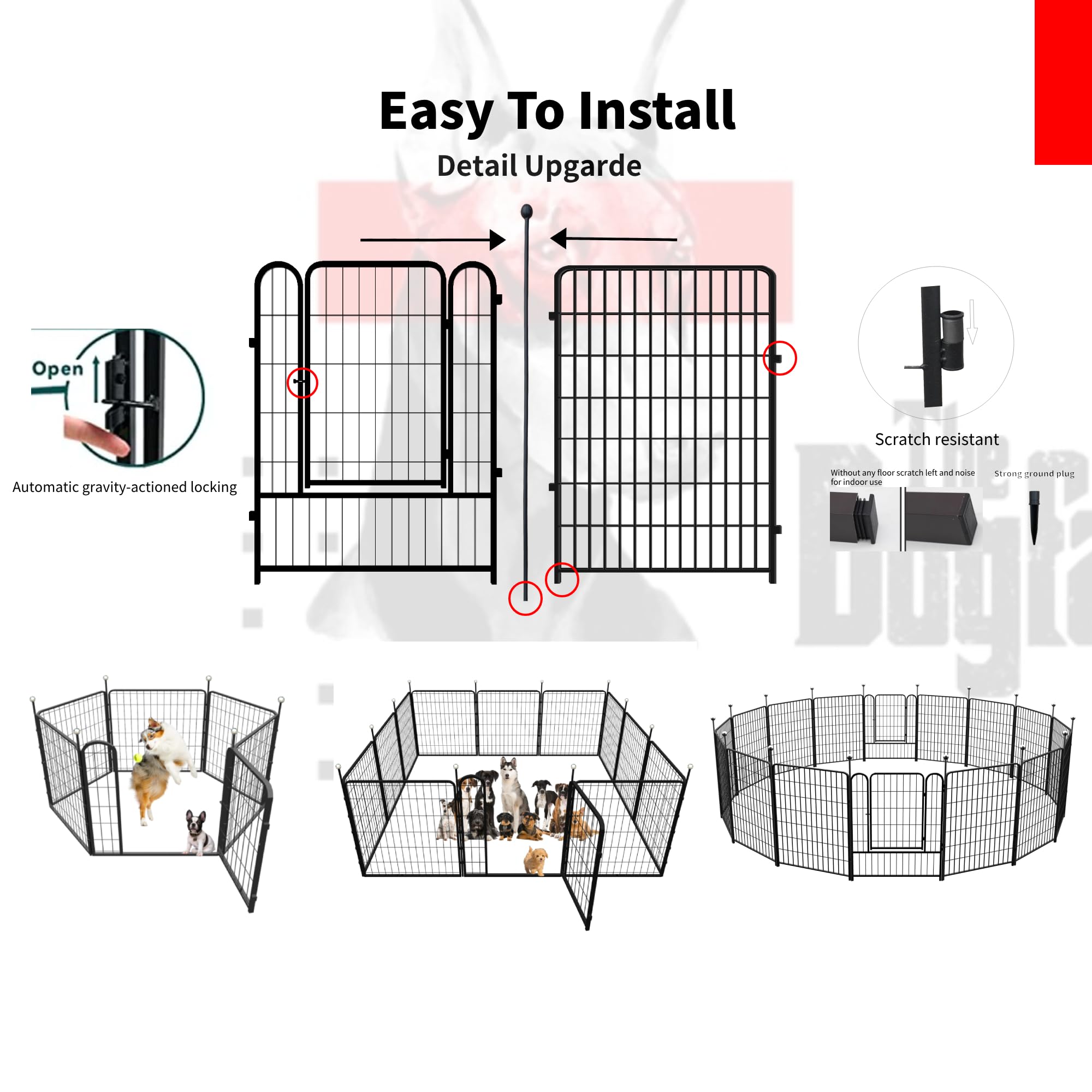 IGOOUO dog playpen rv-camping-ready ideal for travel and outdoor adventures.