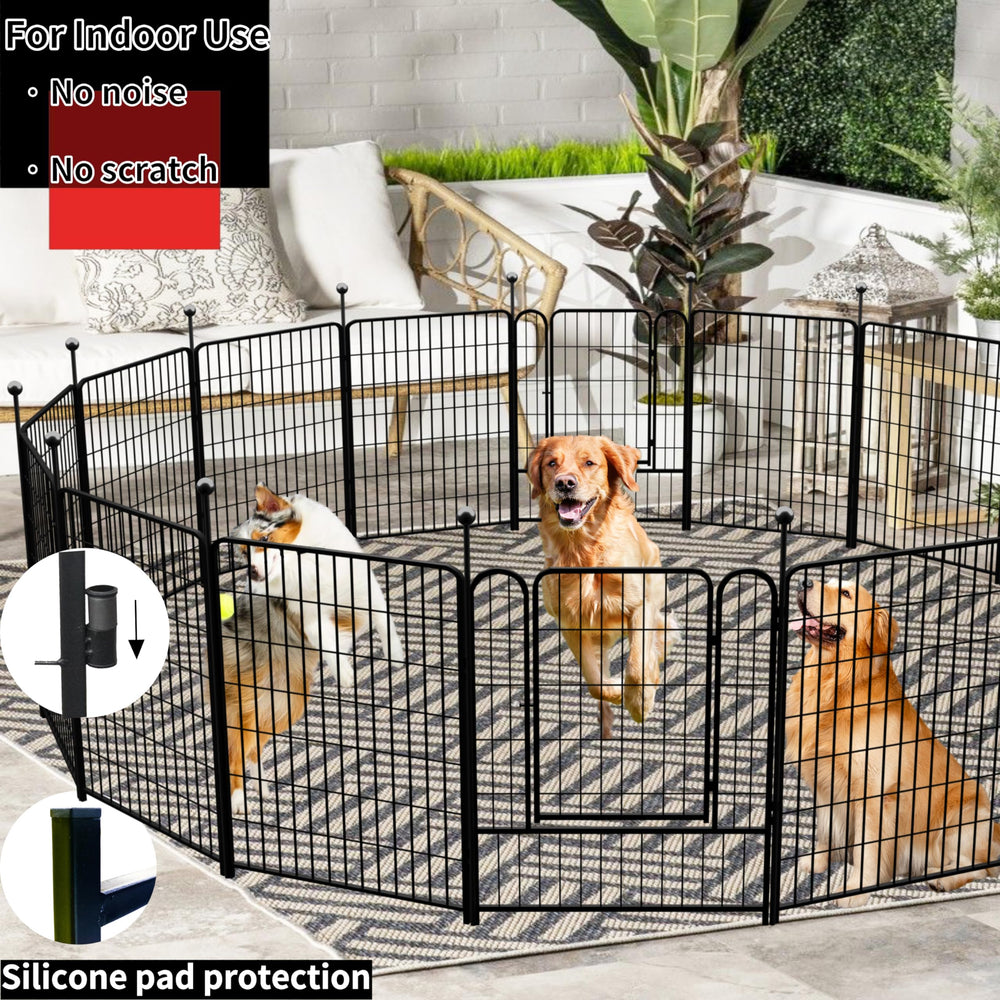IGOOUO dog playpen sturdy-stakes rustproof ensures reliable outdoor setup.