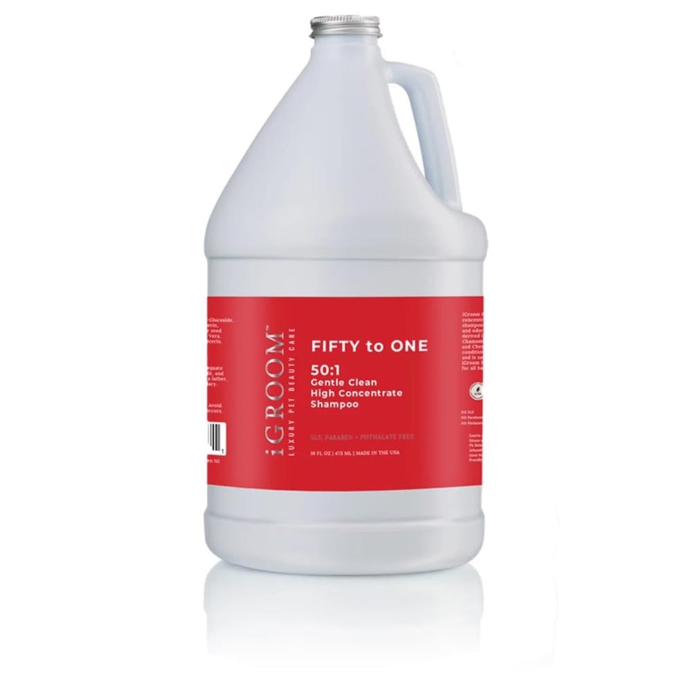 iGroom 50-to-1 dog shampoo bottle with luxurious fragrance for refreshed coat