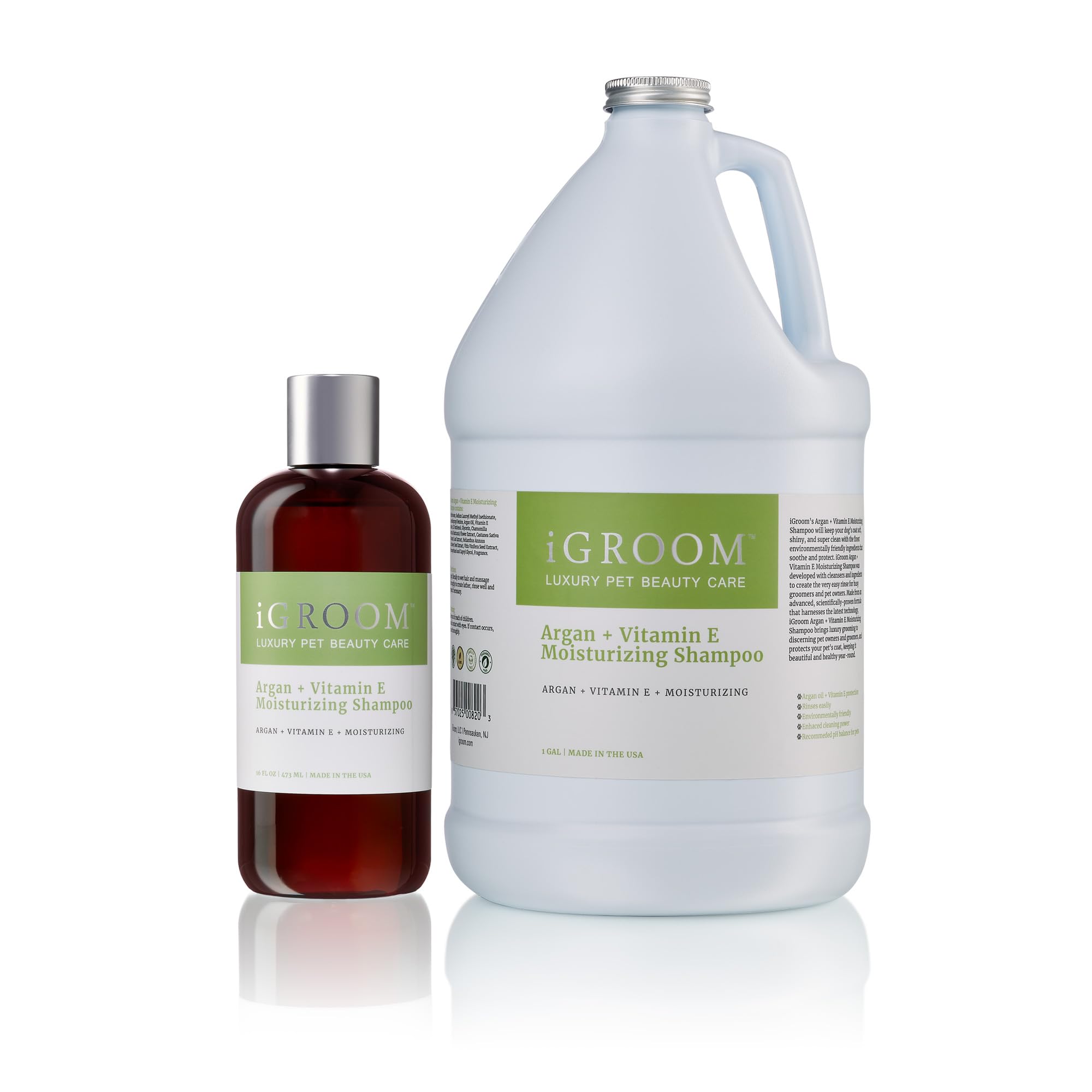 iGroom Argan+Vitamin E wash transforms coat texture under camera light