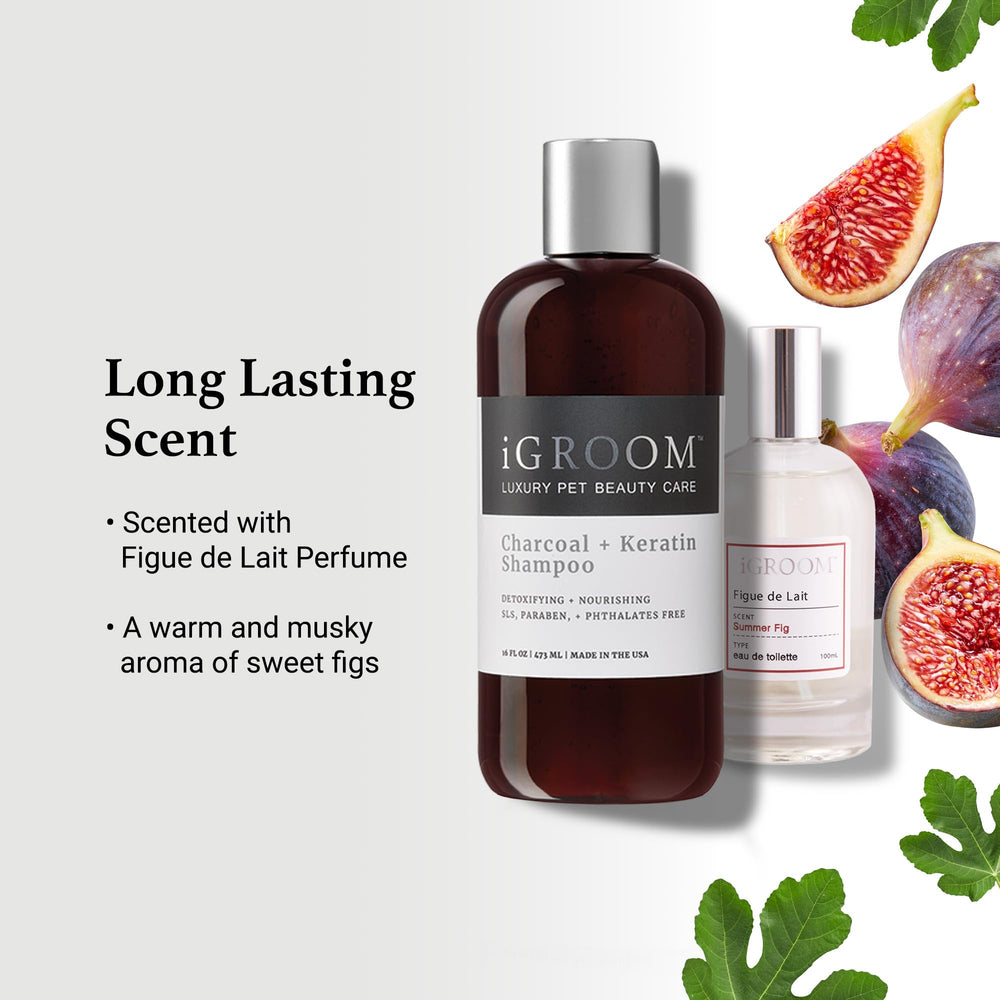 iGroom Figue de Lait scent closeup signals a refreshing bath experience.