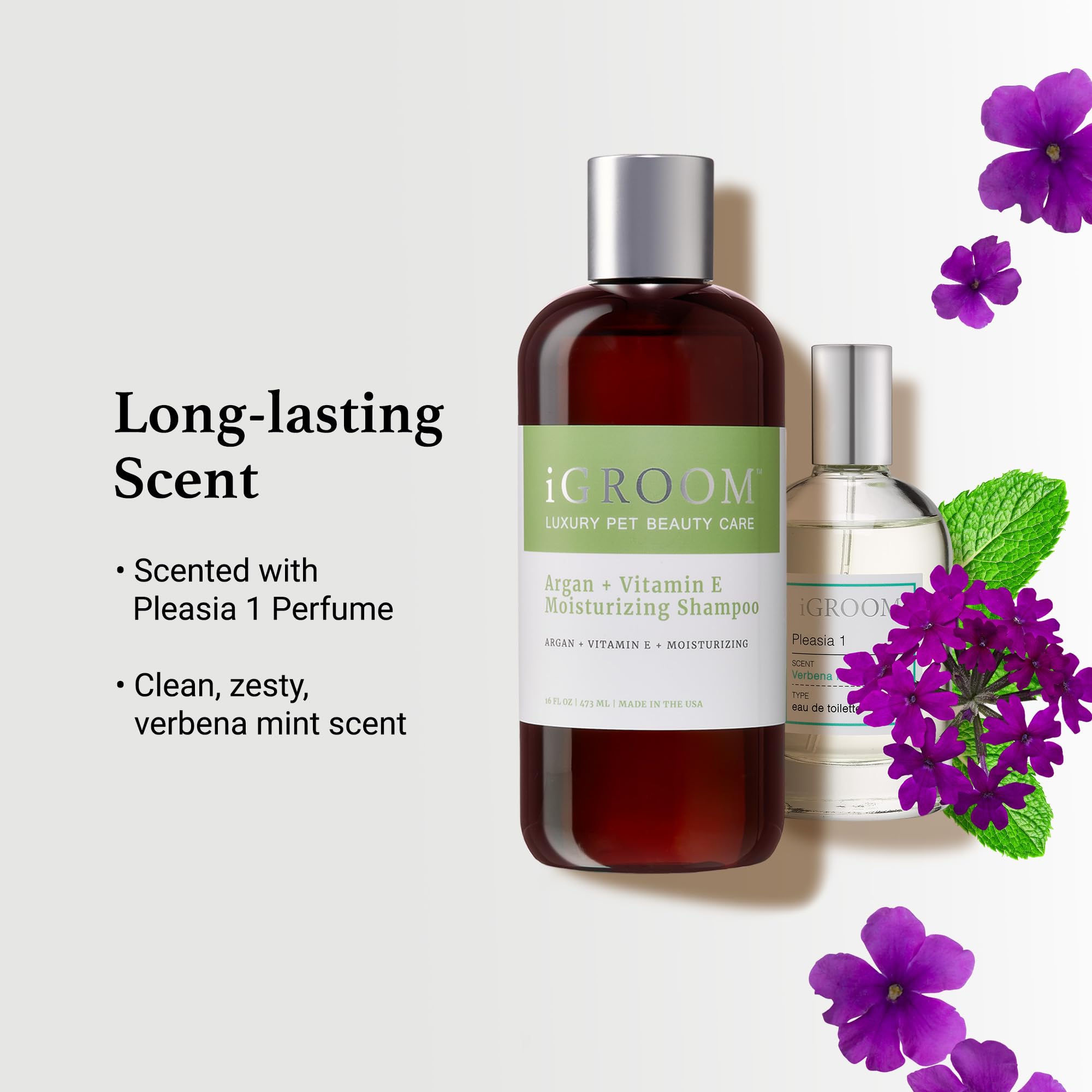 iGroom professional groomer using iGroom shampoo in salon scene