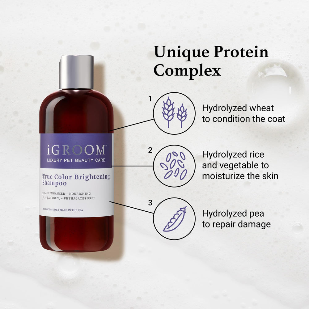 iGroom True Color coat gloss after washing shows healthier-looking fur.