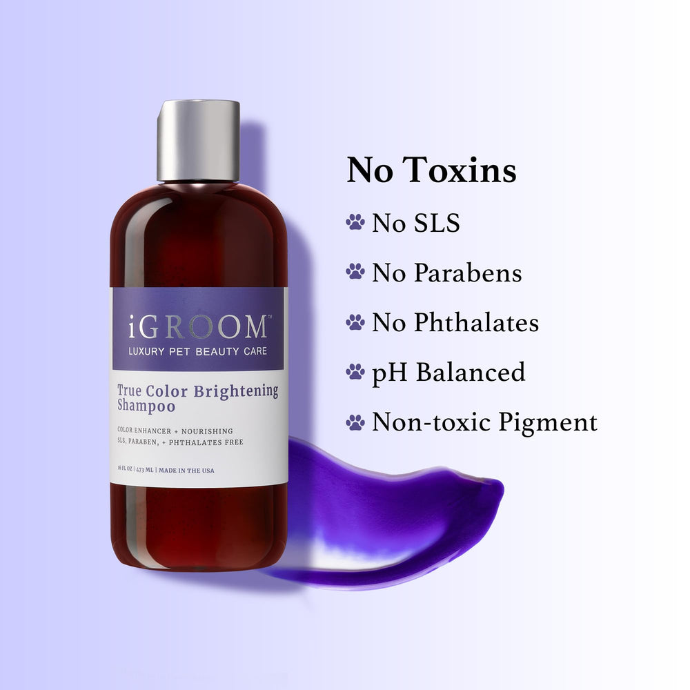 iGroom True Color made in USA emphasizes premium quality and pet-safe formulas.